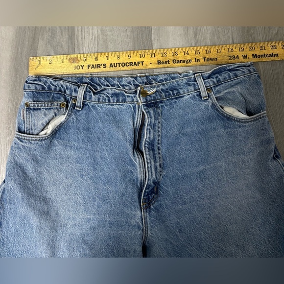 Carhartt Classic Distressed Blue Denim Jeans Men’s Size 42x34 - Picture 8 of 10